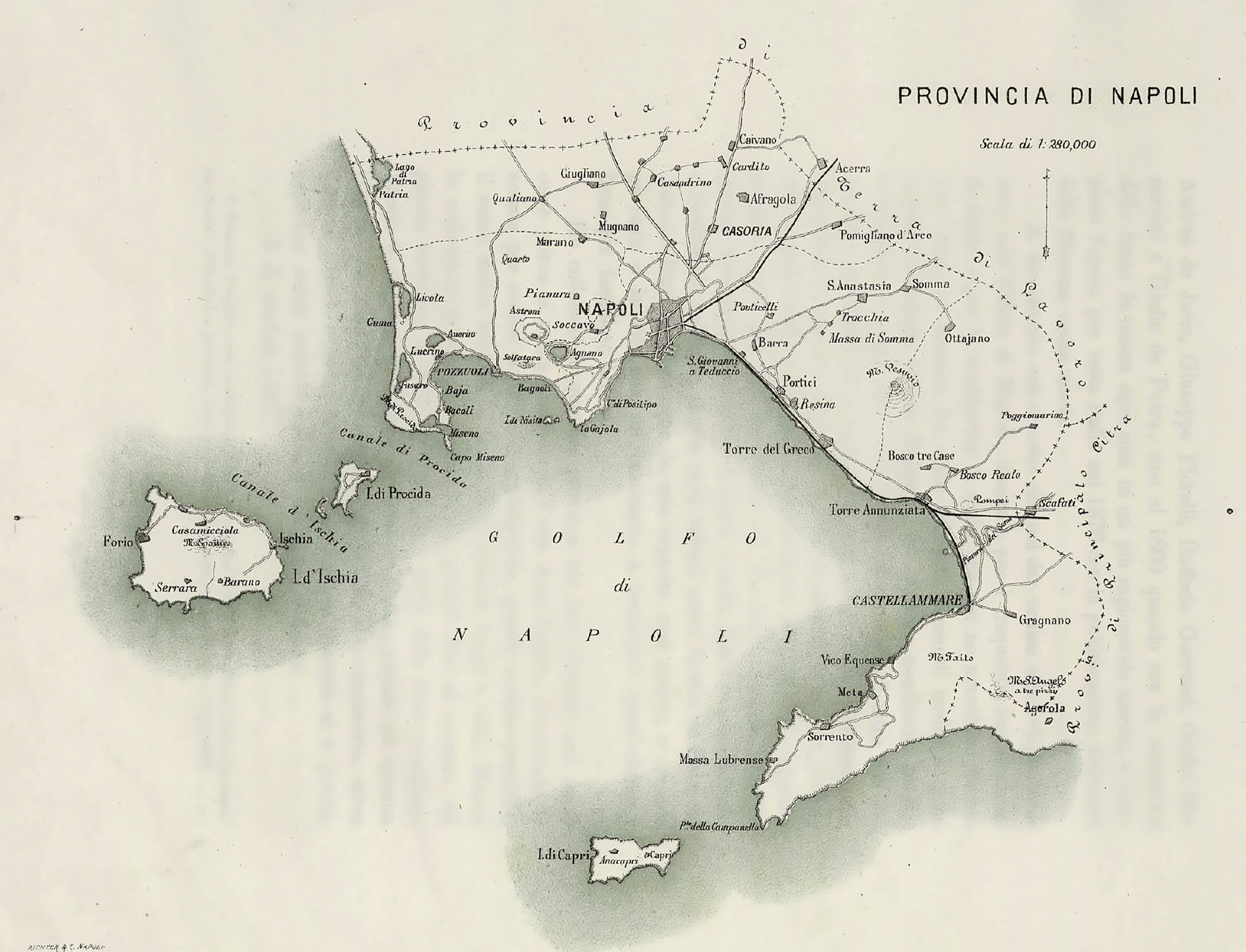 Plan Bay Of Naples 1888 Ruggiero Scavi Terrafirma 1743 To 1876 